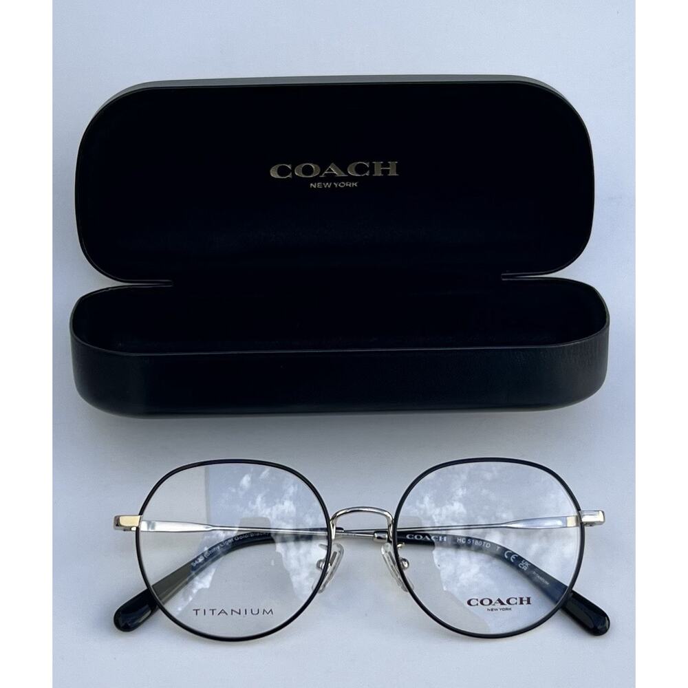 COACH Titanium HC5180TD Shiny Light Gold / Black Lightweight Frames 53 18 145 NW - Picture 15 of 16
